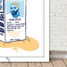 Load image into Gallery viewer, Frank Ocean at Kings, Raleigh, NC - March 09, 2019 - Giclée print