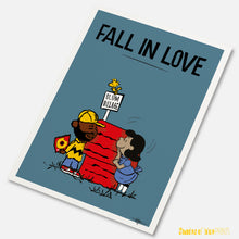 Load image into Gallery viewer, J Dilla of Slum Village with Lucy of Peanuts - Fall in Love print