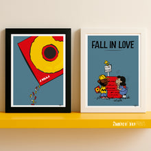 Load image into Gallery viewer, J Dilla of Slum Village with Lucy of Peanuts - Fall in Love print