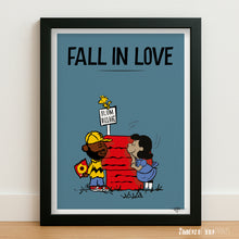 Load image into Gallery viewer, J Dilla of Slum Village with Lucy of Peanuts - Fall in Love print