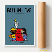 Load image into Gallery viewer, J Dilla of Slum Village with Lucy of Peanuts - Fall in Love print