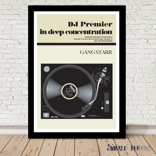 DJ Premier (of Gang Starr) in deep concentration - Giclée print, 1989