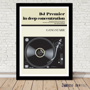 DJ Premier (of Gang Starr) in deep concentration - Giclée print, 1989